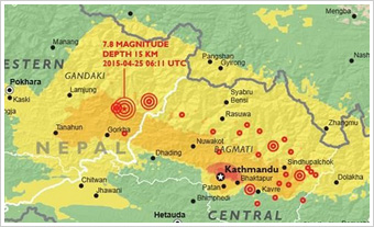 甚大な被害をもたらしたネパール大地震
